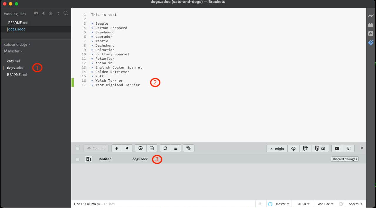 Modifying the Dogs File