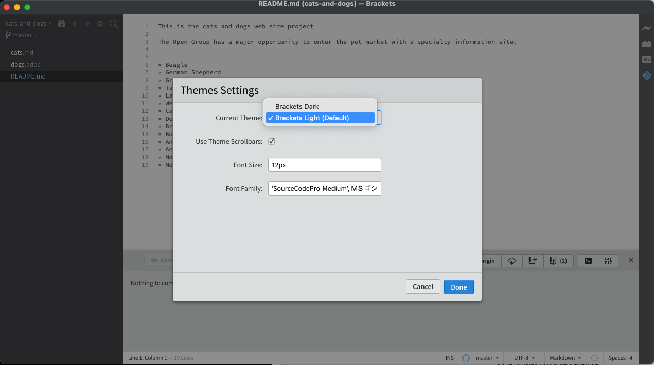 Brackets Themes