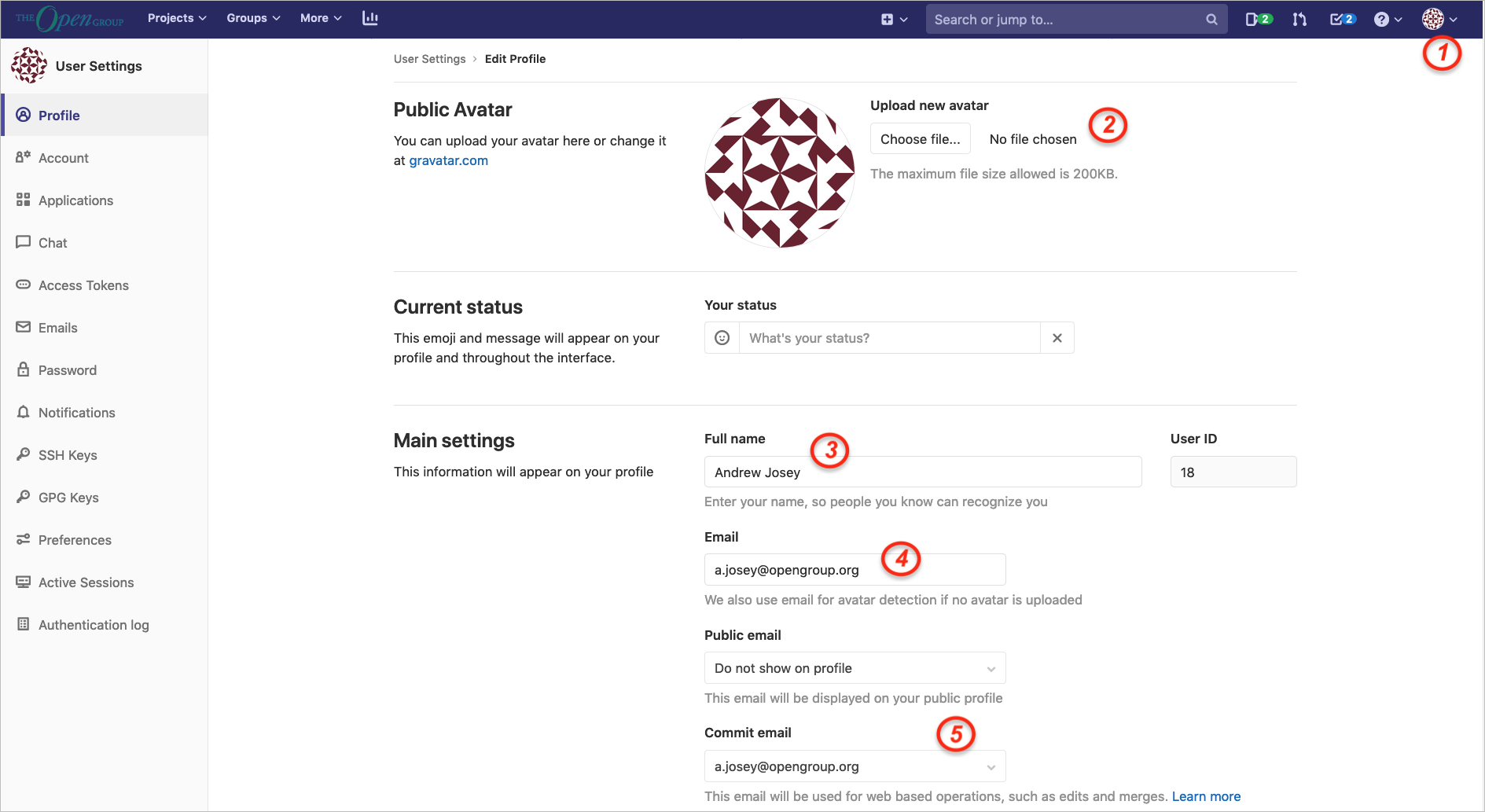 Profile Settings